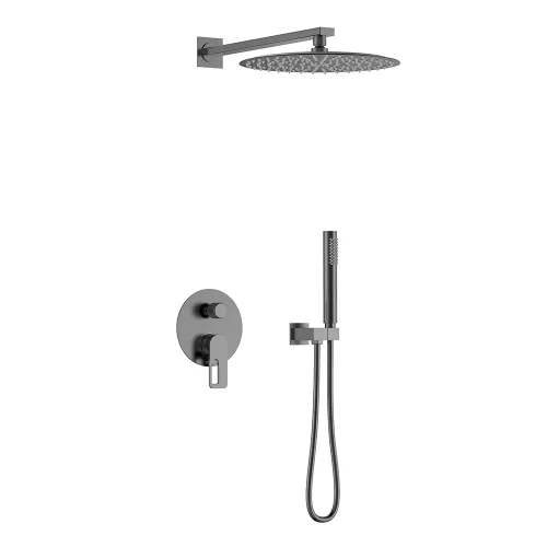 Встроенная душевая система Black & White GL-9105-GM, Выбрать цвет: Оружейная сталь