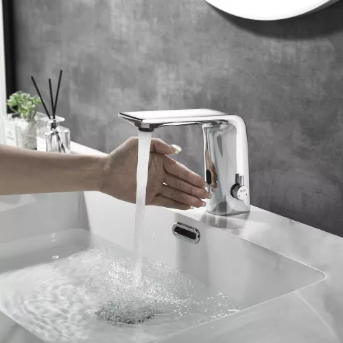 Смеситель для раковины сенсорный Black&White GS-7101-C, Выбрать цвет: Хром, изображение 5