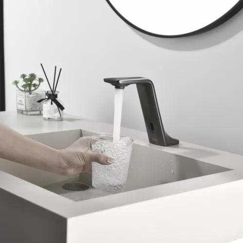 Смеситель для раковины сенсорный Black&White GS-7102-GM, Выбрать цвет: Оружейная сталь, изображение 10