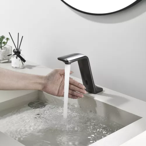Смеситель для раковины сенсорный Black&White GS-7102-GM, Выбрать цвет: Оружейная сталь, изображение 8