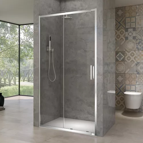 Душевая дверь в нишу Black&White SX715, Цвет профиля: Хром, Выбрать размер: 100