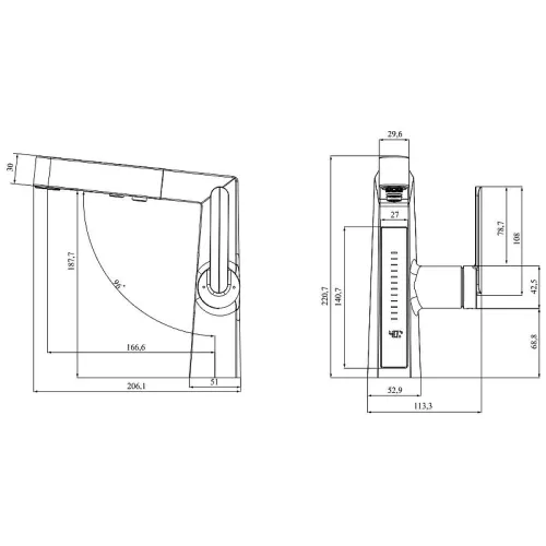 Смеситель для раковины Black&White SD3029B, Выбрать цвет: Черный, изображение 3