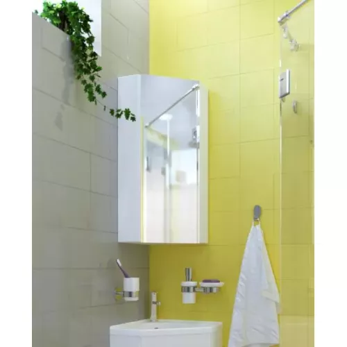 Зеркало-шкаф угловой  1Marka Penta 43П 1д. с зеркалом, белый глянец, изображение 2