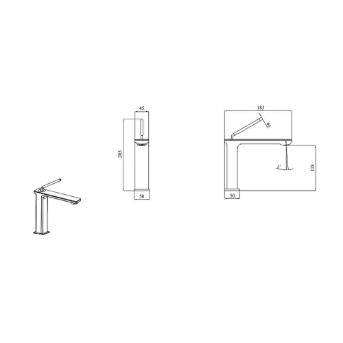 Смеситель для раковины Black&White GF-7105-MB, Выбрать цвет: Черный, изображение 2