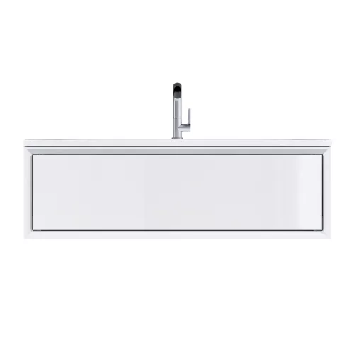 Тумба подвесная с раковиной 1 Marka  Milacco , Выбрать цвет: Белый, изображение 2