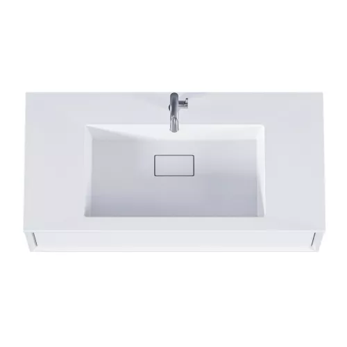 Тумба подвесная с раковиной 1 Marka  Milacco , Выбрать цвет: Белый, изображение 3