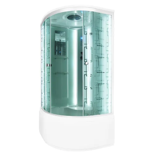 DTO Душевая кабина EM4510/EM4590 высокий/с узором, Выбрать размер: 100х100, Комплектация: LED подсветка, изображение 3