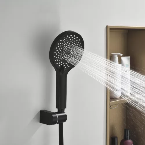 Смеситель для ванны Black&White GL-9101-GM (душевой шланг и лейка в комплекте), Выбрать цвет: Оружейная сталь, изображение 4