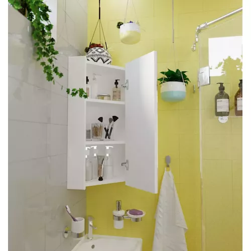 Зеркало-шкаф угловой  1Marka Penta 43П 1д. с зеркалом, белый глянец, изображение 4