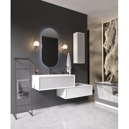 Тумба подвесная с раковиной 1 Marka  Milacco , Выбрать цвет: Белый, изображение 6