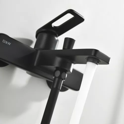 Смеситель для ванны Black&White GL-9101-GM (душевой шланг и лейка в комплекте), Выбрать цвет: Оружейная сталь, изображение 6