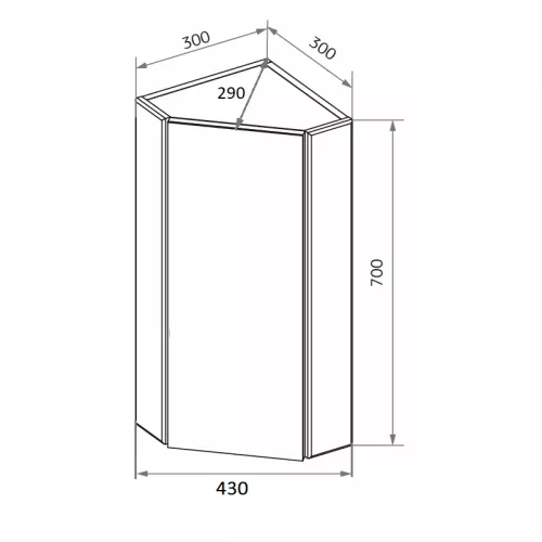 Зеркало-шкаф угловой  1Marka Penta 43П 1д. с зеркалом, белый глянец, изображение 6