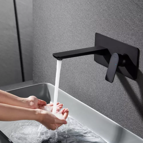 Смеситель для раковины встраиваемый  Black&White UK8306B, изображение 4