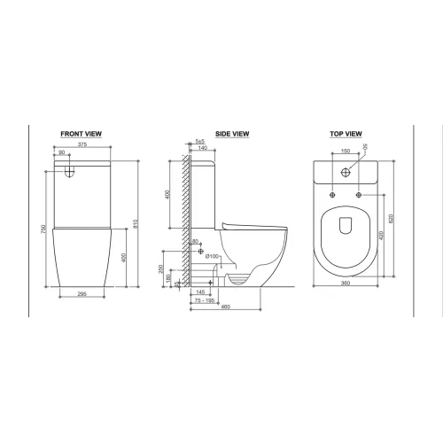 Унитаз керамический Black&White W-7789, изображение 11