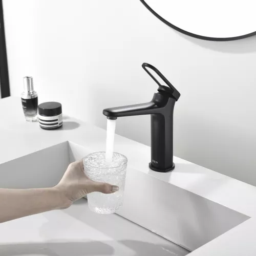 Смеситель для раковины Black&White GF-7109-MB, Выбрать цвет: Черный, изображение 8