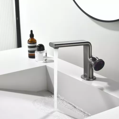 Смеситель для раковины Black&White GF-7207-GM, Выбрать цвет: Оружейная сталь, изображение 5