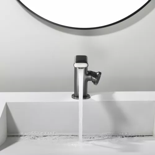 Смеситель для раковины Black&White GF-7207-GM, Выбрать цвет: Оружейная сталь, изображение 10