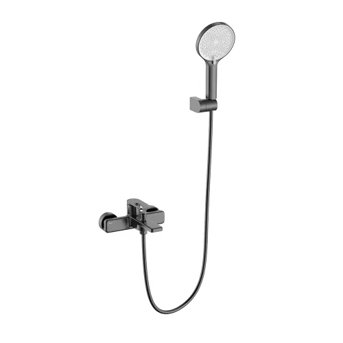 Смеситель для ванны Black&White GL-9101-GM (душевой шланг и лейка в комплекте), Выбрать цвет: Оружейная сталь