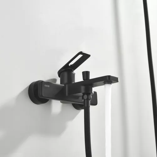 Смеситель для ванны Black&White GL-9101-MB (душевой шланг и лейка в комплекте), Выбрать цвет: Черный, изображение 10