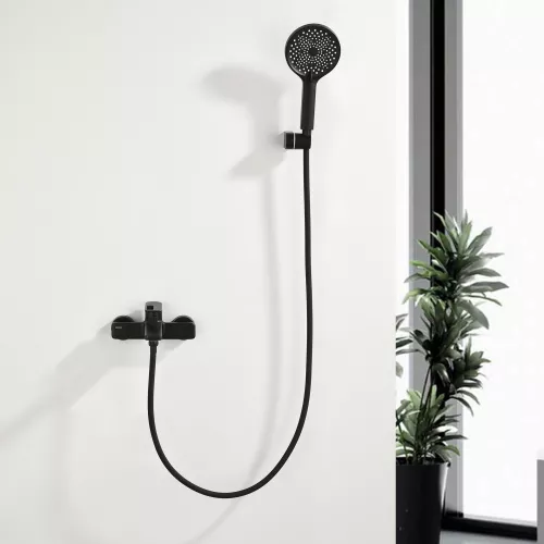 Смеситель для ванны Black&White GL-9101-MB (душевой шланг и лейка в комплекте), Выбрать цвет: Черный