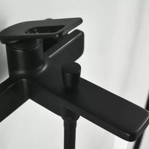 Смеситель для ванны Black&White GL-9101-MB (душевой шланг и лейка в комплекте), Выбрать цвет: Черный, изображение 6