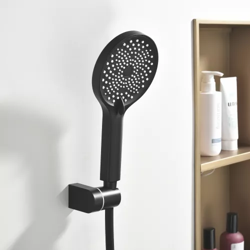 Смеситель для ванны Black&White GL-9101-MB (душевой шланг и лейка в комплекте), Выбрать цвет: Черный, изображение 7