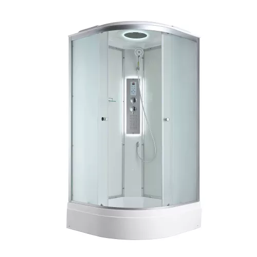 Душевая кабина AvaCan C3010/3080/3090 средний поддон, Цвет стекла: матовое, Цвет профиля: Хром, Тип поддона: Средний, Выбрать размер: 100х100, Внешний вид: Гидромассаж + электрика, Наличие крыши: есть