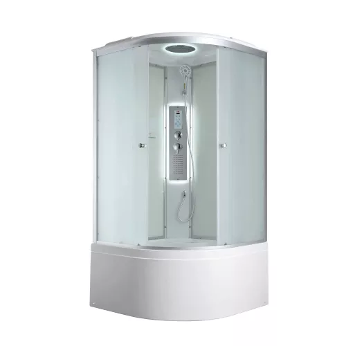 Душевая кабина AvaCan C5010/5080/5090 высокий поддон, Цвет стекла: матовое, Цвет профиля: Хром, Тип поддона: Высокий, Выбрать размер: 100х100, Внешний вид: Гидромассаж + электрика, Наличие крыши: есть