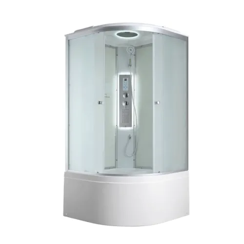 Душевая кабина AvaCan C5010/5080/5090 высокий поддон, Цвет стекла: матовое, Цвет профиля: Хром, Тип поддона : Высокий, Выбрать размер: 100х100, Внешний вид: Гидромассаж + электрика, Наличие крыши: есть