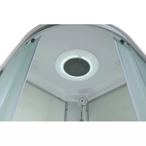 Душевая кабина AvaCan C5010/5080/5090 высокий поддон, Цвет стекла: матовое, Цвет профиля: Хром, Тип поддона: Высокий, Выбрать размер: 100х100, Внешний вид: Гидромассаж + электрика, Наличие крыши: есть, изображение 7