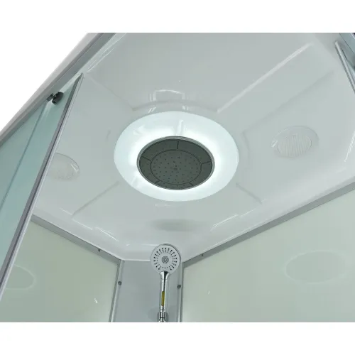 Душевая кабина AvaCan CK2911LED, Цвет стекла: прозрачное, Цвет профиля: Хром, Тип поддона: Низкий, Выбрать размер: 110х90, Внешний вид: Гидромассаж + электрика, Наличие крыши: есть, изображение 10