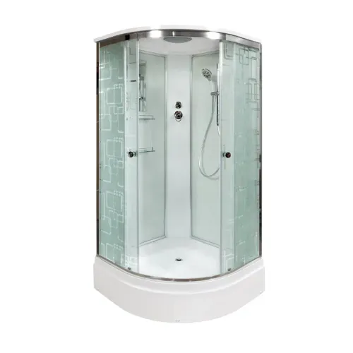 Душевая кабина  DTO EM2710/2780/2790  средний поддон, хром/матовое, Выбрать размер: 100х100, Внешний вид: без гидромассажа, Наличие крыши: есть