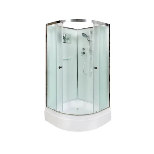 Душевая кабина  DTO D271 средний поддон, хром/матовое, Цвет профиля: Хром, Тип поддона: Средний, Выбрать размер: 100х100, Внешний вид: без гидромассажа, Наличие крыши: нет