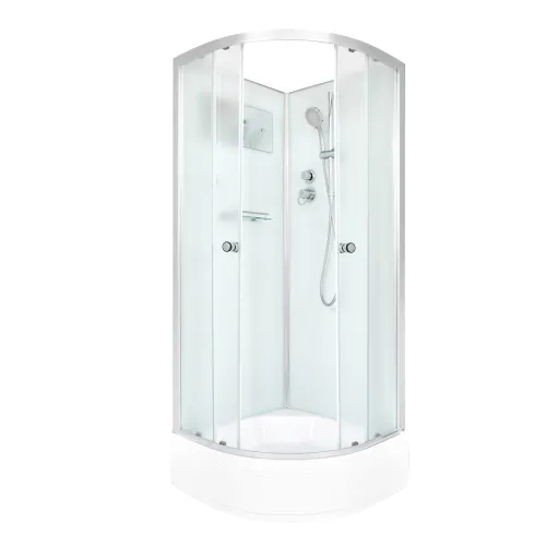 Душевая кабина DTO D278/D279 средний поддон, хром/ матовое, Цвет профиля: Хром, Тип поддона: Средний, Выбрать размер: 80х80, Внешний вид: без гидромассажа, Наличие крыши: нет