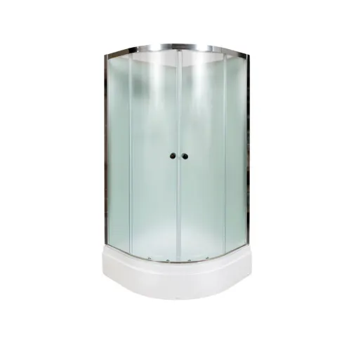 Душевая кабина  DTO D271 средний поддон, хром/матовое, Цвет профиля: Хром, Тип поддона: Средний, Выбрать размер: 100х100, Внешний вид: без гидромассажа, Наличие крыши: нет, изображение 2