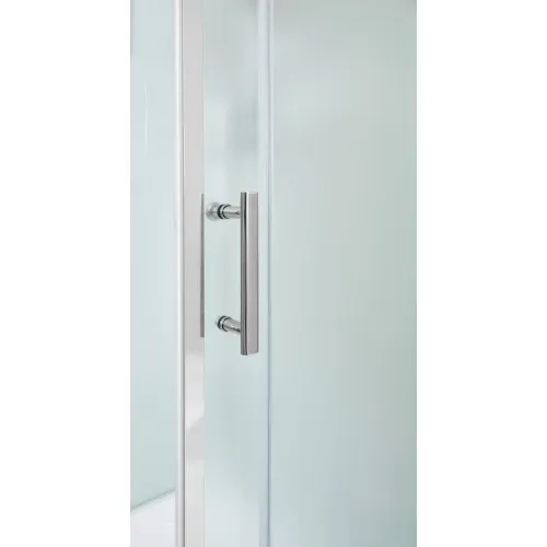 Душевая кабина DTO  D129 низкий поддон, хром/ матовое, Цвет профиля: Хром, Тип поддона: Низкий, Выбрать размер: 120х90, Внешний вид: С электрикой + LED, Наличие крыши: есть, изображение 6