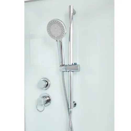 Душевая кабина  DTO D271 средний поддон, хром/матовое, Цвет профиля: Хром, Тип поддона: Средний, Выбрать размер: 100х100, Внешний вид: без гидромассажа, Наличие крыши: нет, изображение 3