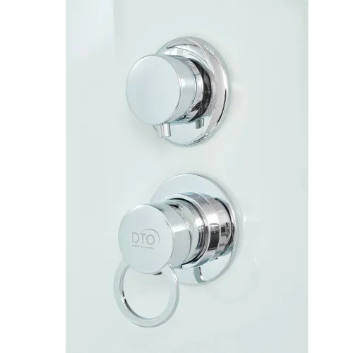 Душевая кабина DTO EM1510/1580/1590 низкий поддон/хром/ матовое с узором, Цвет профиля: Хром, Тип поддона: Низкий, Выбрать размер: 100х100, Внешний вид: без гидромассажа, Наличие крыши: нет, изображение 11