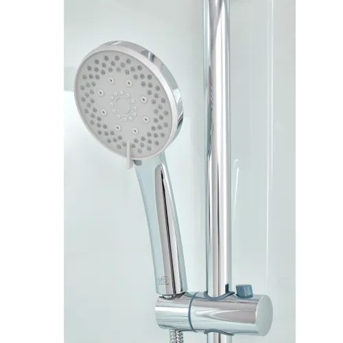 Душевая кабина  DTO EM2710/2780/2790  средний поддон, хром/матовое, Выбрать размер: 100х100, Внешний вид: без гидромассажа, Наличие крыши: есть, изображение 6