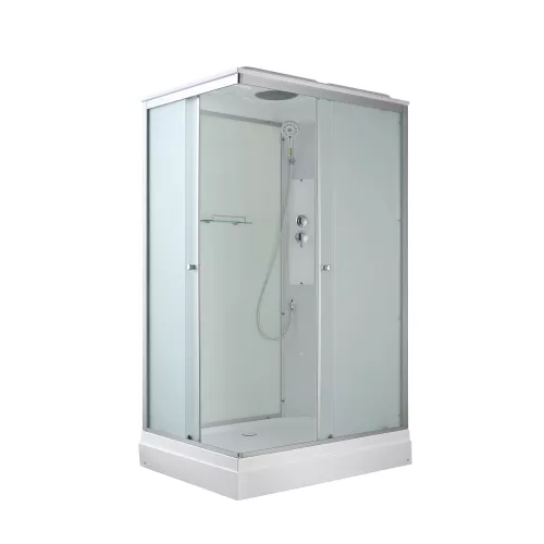 Душевая кабина AvaCan CK2810/2911/2912, Цвет стекла: матовое, Цвет профиля: Хром, Тип поддона: Низкий, Выбрать размер: 100х80, Внешний вид: без гидромассажа, Наличие крыши: есть, изображение 2