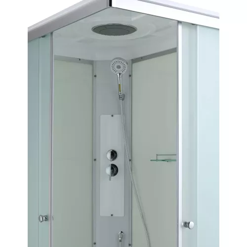 Душевая кабина AvaCan CK2810/2911/2912, Цвет стекла: матовое, Цвет профиля: Хром, Тип поддона: Низкий, Выбрать размер: 100х80, Внешний вид: без гидромассажа, Наличие крыши: есть, изображение 6