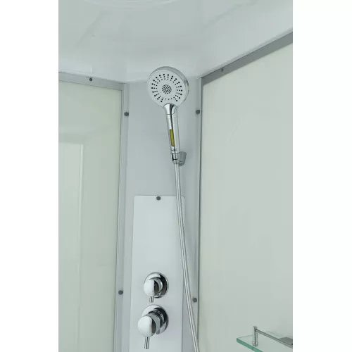 Душевая кабина AvaCan CK2810/2911/2912, Цвет стекла: матовое, Цвет профиля: Хром, Тип поддона: Низкий, Выбрать размер: 100х80, Внешний вид: без гидромассажа, Наличие крыши: есть, изображение 7