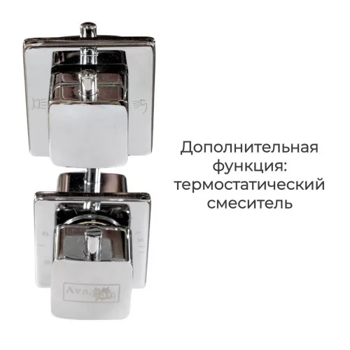 Душевая кабина AvaCan CK2810/2911/2912, Цвет стекла: матовое, Цвет профиля: Хром, Тип поддона: Низкий, Выбрать размер: 100х80, Внешний вид: без гидромассажа, Наличие крыши: есть, изображение 22