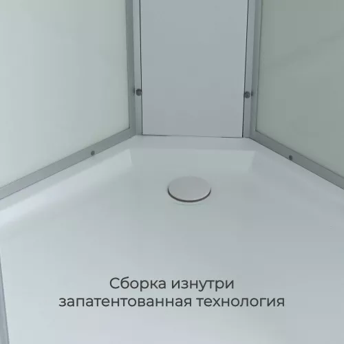 Душевая кабина AvaCan CK2810/2911/2912, Цвет стекла: матовое, Цвет профиля: Хром, Тип поддона: Низкий, Выбрать размер: 100х80, Внешний вид: без гидромассажа, Наличие крыши: есть, изображение 17