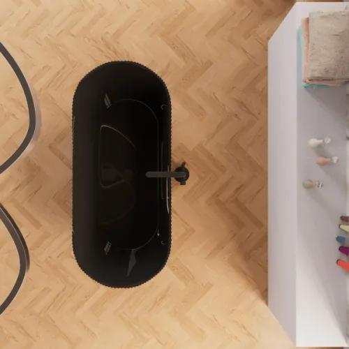 Ванна акриловая Frank  F6103 Black/Black, Выбрать цвет: Черный, изображение 4