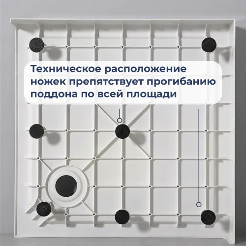 Душевой поддон квадратный RGW SMC-C-088 Белый, Тип поддона: Средний, Выбрать размер: 80х80, изображение 6