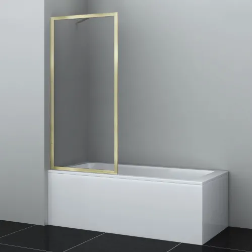 Стеклянная шторка WasserKRAFT Abens 20W01-80 Brushed gold Fixed, Цвет профиля: Золото, Выбрать размер: 80х160, изображение 9