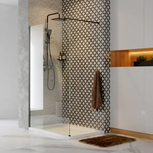 Душевая перегородка WasserKRAFT Abens черный профиль, Выбрать размер: 90, изображение 3