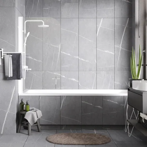 Стеклянная шторка WasserKRAFT Leine  белый, Цвет стекла: прозрачное, Цвет профиля: Белый, Выбрать размер: 80, Внешний вид: без фиксатора, изображение 2