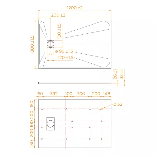 Душевой поддон прямоугольный RGW TSS-B Черный, Выбрать размер: 120х80, изображение 3